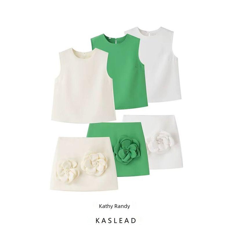 Women's Kaslead Fashion Style Two-piece Set Vest