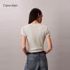 Calvin Klein Jeans Women's CK Logo Ribbed Slim Fit Tee
