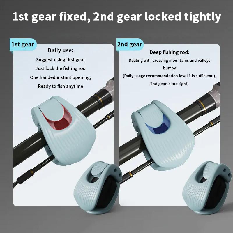 1/2Pcs Fishing Rod Holder Fixer Clip Straps Fishing Pole Holder Compact Design Fishing Rod Fixer Wall Mounted Fishing Rod Holder