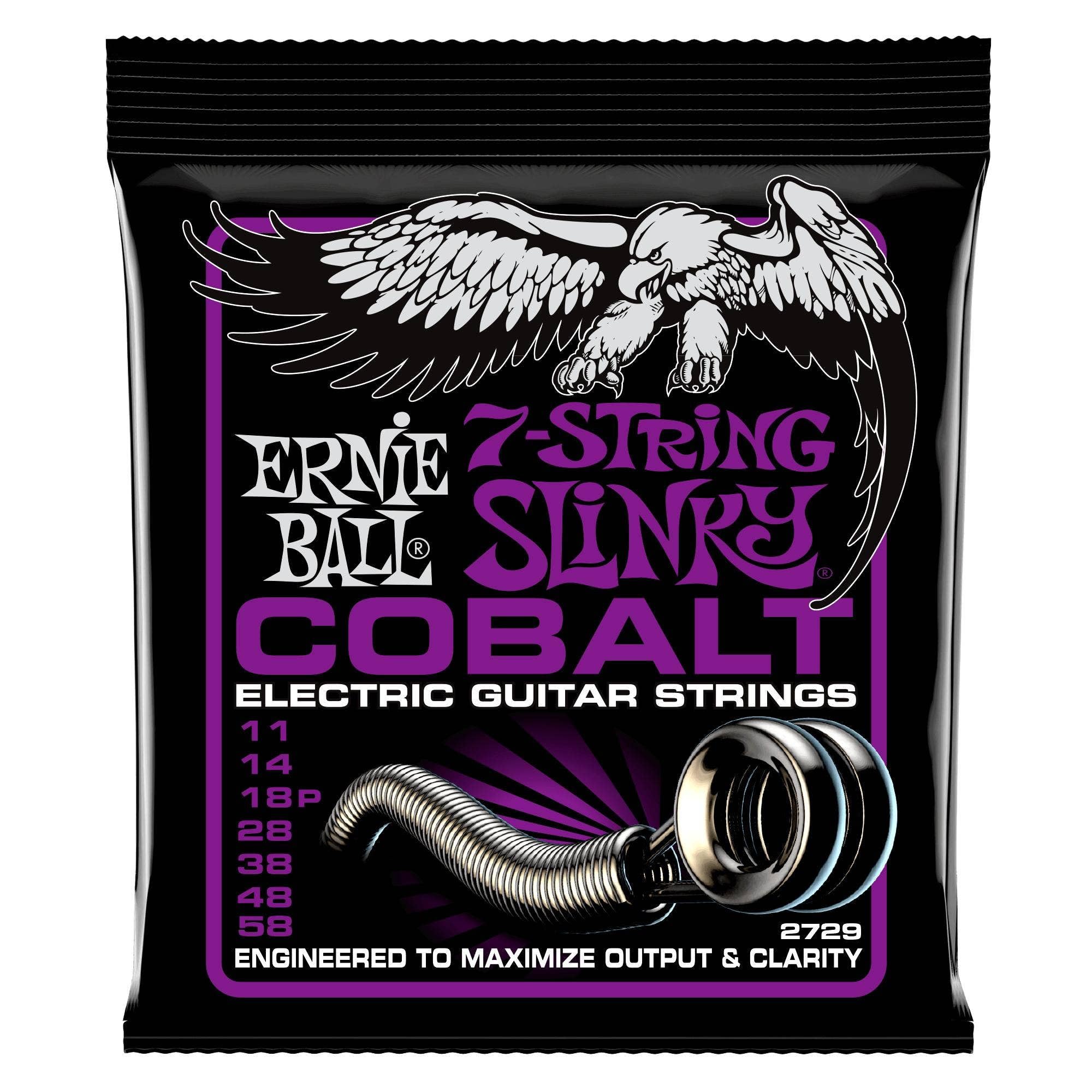 

ERNIE BALL 2729 Electric Guitar Strings COBALT POWER SLINKY [Genuine] 7-String (11-58) 7-STRING