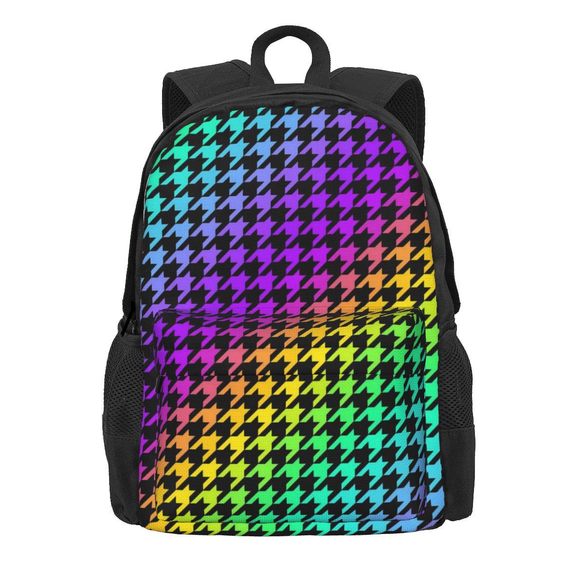 Sac à dos à carreaux pied-de-poule Sacs à dos d'entraînement à imprimé géométrique Sacs d'école légers de créateur pour hommes Sac à dos Streetwear 36x32x10cm