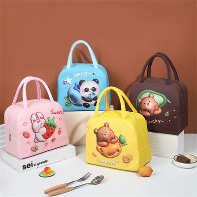 3D Cartoon Lunch Bag Insulated Thermal Food Portable Oxford Cloth Lunch Box Functional Food Picnic Bento Bags for Women Kids