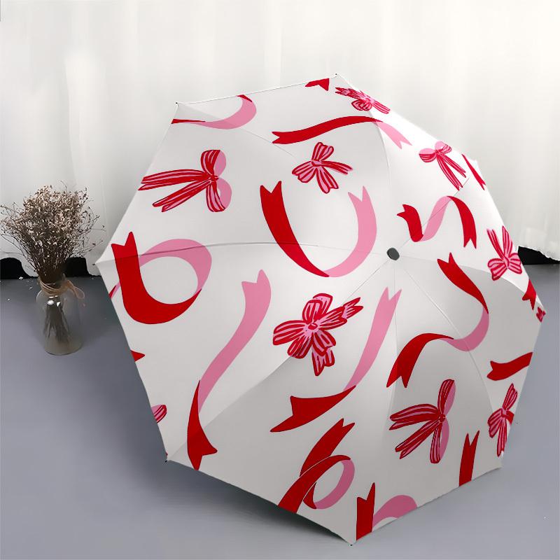 1pc Ribbon Pattern Design Umbrella with Plastic Handle,Suitable for All Seasons UmbrellaPT512