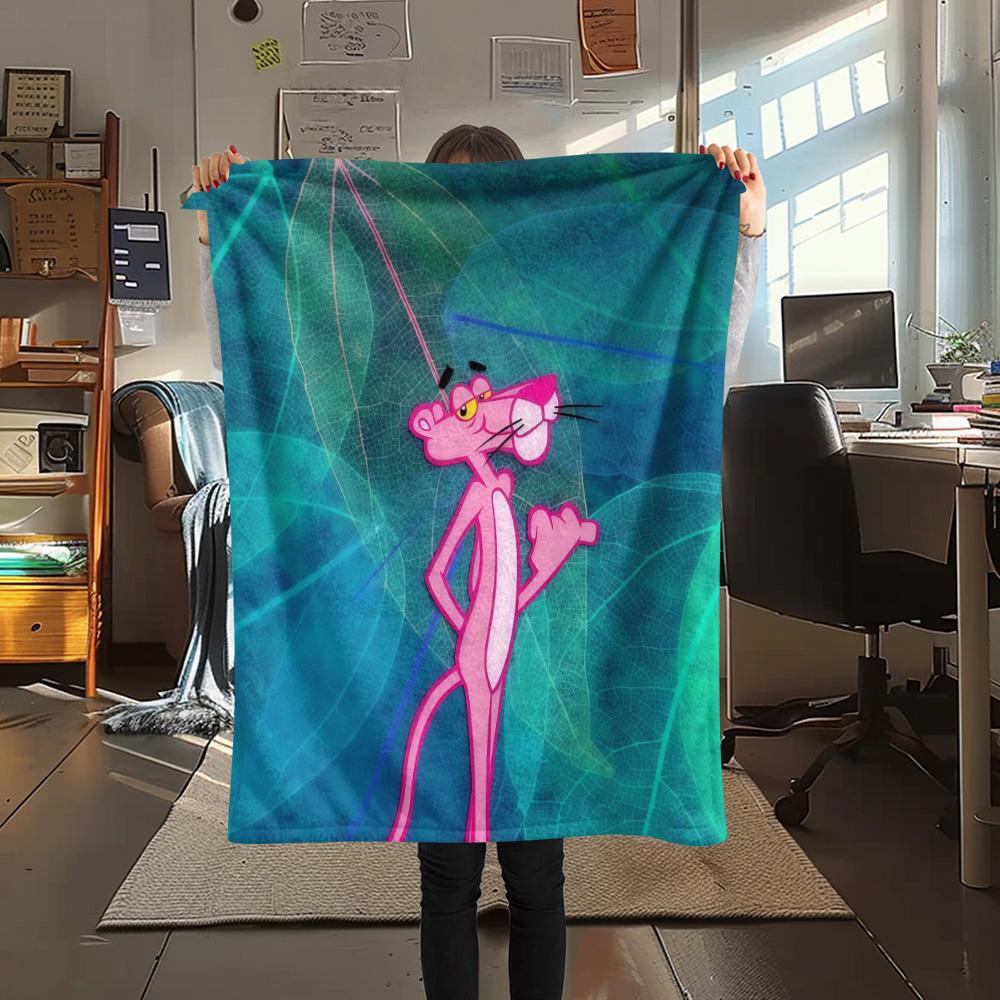 The Pink Panther Flannel Blanket, High Quality Comfortable for All Seasons, Home Decor, Warmth and Comfort