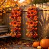 With Butterfly Artificial Fall Wreath Rustic Floral Maple Leaf Ornament  Home Decoration
