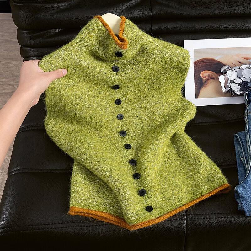 

Women s Color-block Knitted High-neck Vest One Size