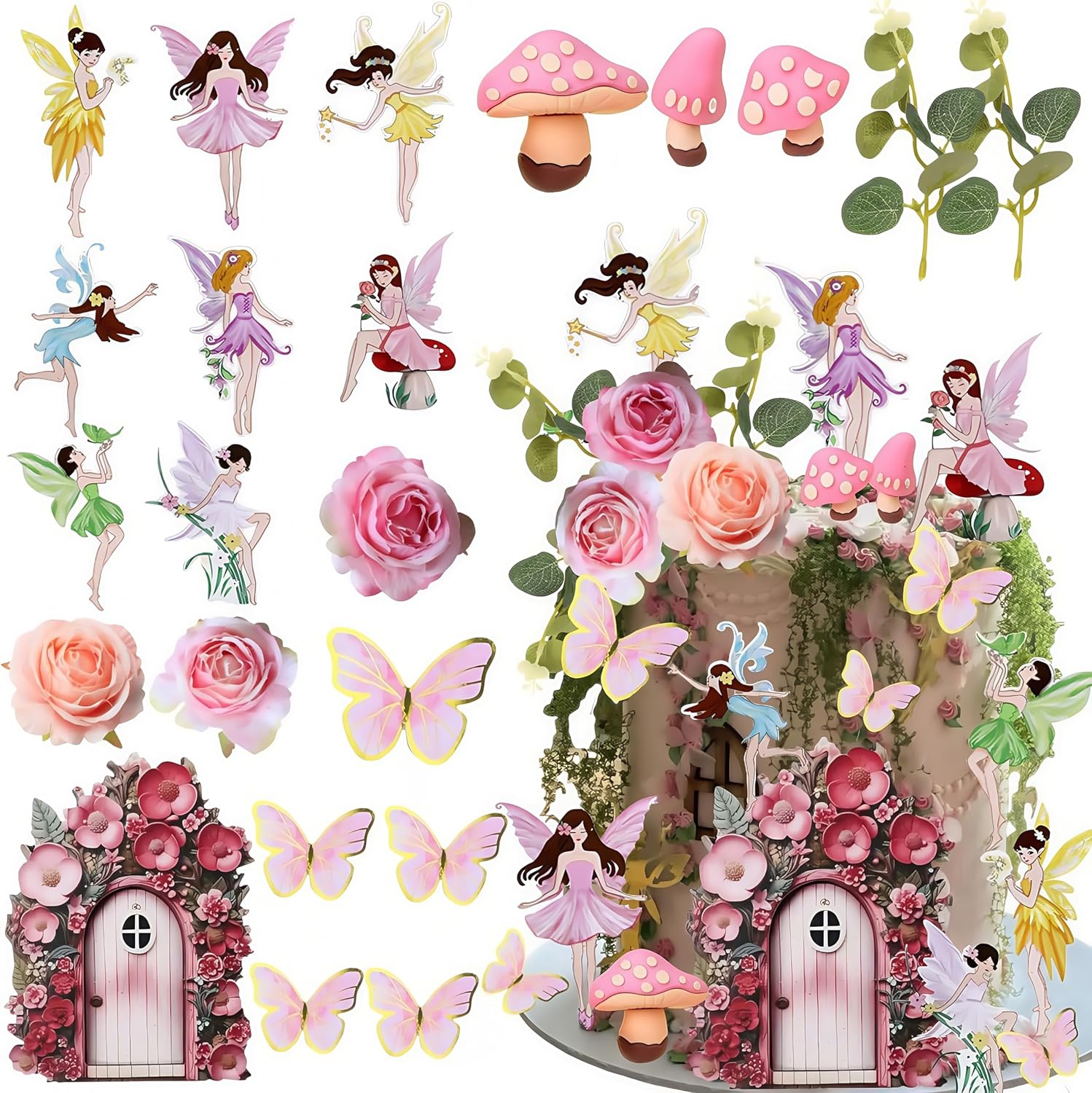 

Сказочная фигурка на торте Украшение на торт в виде бабочки Украшения на торт в виде гриба Украшения на вечеринку в сказочном стиле