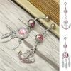 Bobisty 1Pc Stainless Steel Surgical Dangle Belly Button Rings for Women Curved Navel Barbell Body Piercing Fashion Jewelry