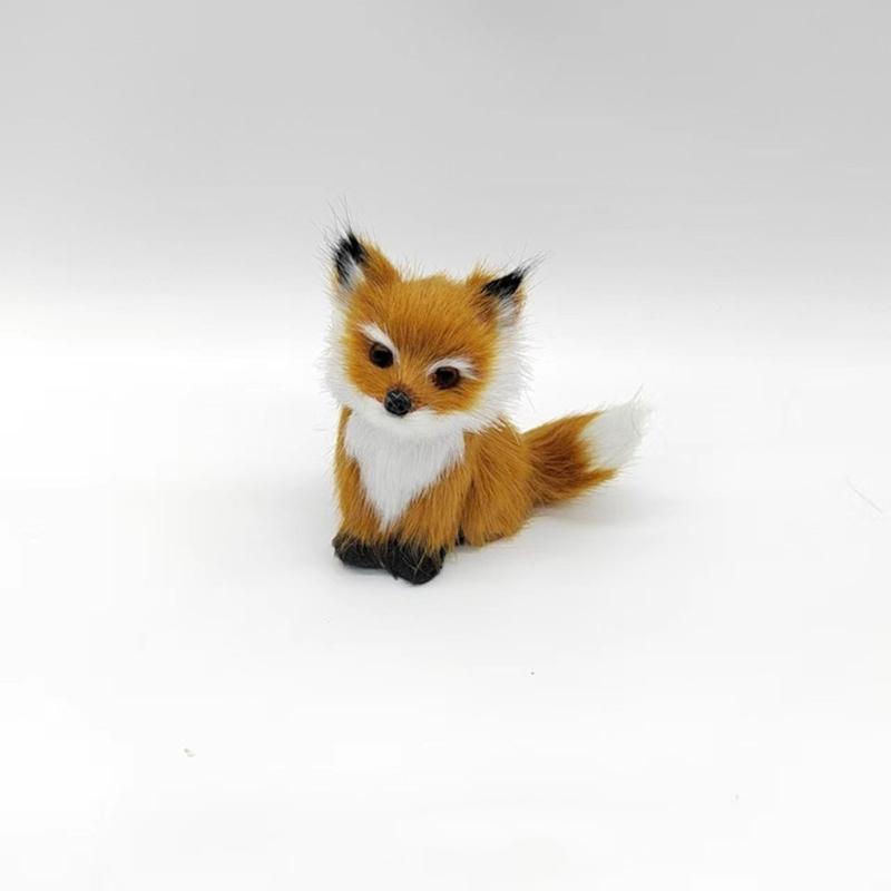Faux Furs Foxes Ornament Lightweight Safe For Kids Room Office Party Decoration Animal Figurine Pendant