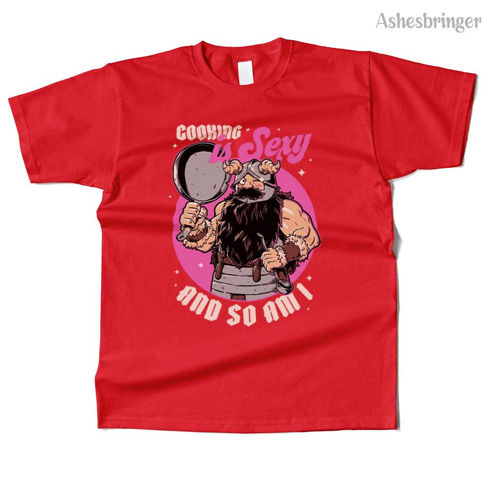 Mens Cotton Cooking Dwarf Graphic Funny T Shirt Street Casual Style Tee for Men and Women