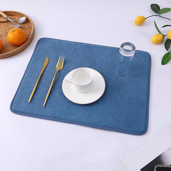 Yousheng Microfiber Drying Mat Super Absorbent Quick-Dry Dish Drying Pad for Kitchen Countertop Heat Resistant Dining Table Mat for Pots Pans Cups