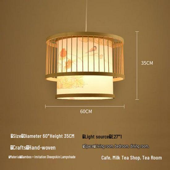 Bamboo Weave Pendant Light for Tea Room, Restaurant, or Bar – Simple Japanese Style