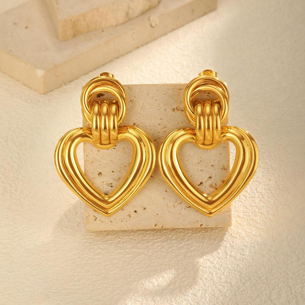 18k Gold Plated Multiple-layer Circular Earrings For Women, Exaggerated Drop Earrings, Geometric Jewelry Gift