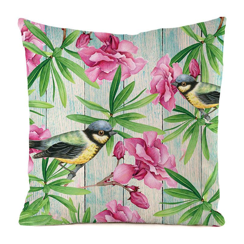 Nordic Tropical Jungle Style Digital Printing Short Plush Pillow Covers For Car Sofa Office Cushion Cover Home Goods