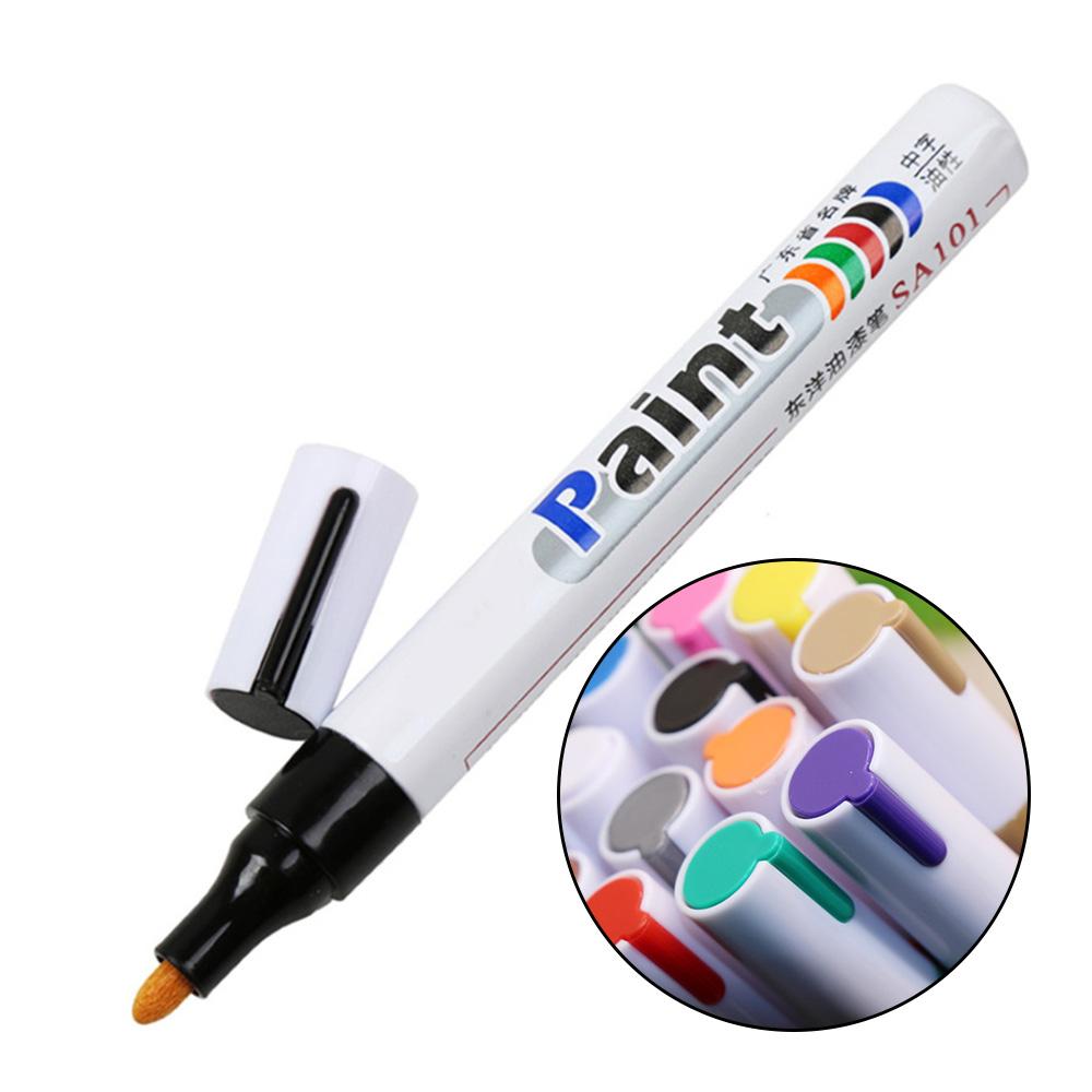 12 ფერის საღებავი მარკერი კალამი გაცვეთილი მანქანის საბურავი საბურავი CD ლითონის მუდმივი საღებავი მარკერი Graffti ცხიმიანი Macador Caneta საკანცელარიო ნივთები