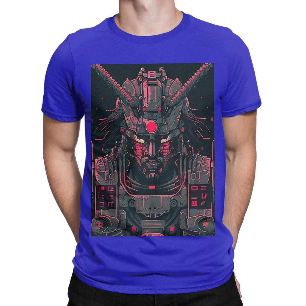 Cyber Samurai Punk Black Poster Novelty 100 Cotton TShirt Cyber Samurai Punk Tees Tops For Unisex