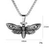New Skeleton Moth Titanium Steel Necklace Fashion Accessories Men's Hip Hop Necklace