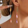 Simple Large Circle Geometric Earrings, Painted Colored Shells, Ethnic Style Exaggerated Earrings