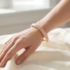 Enamel Floral Flower Crystal Bangle 5 Petals Women's Hand Bracelet Vintage Cloisonne Bangle  Ladies