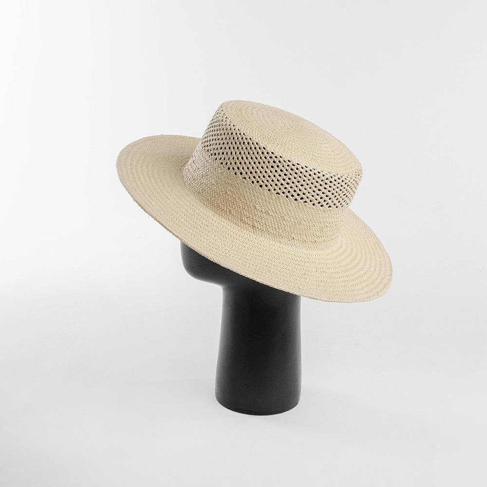 European, American Spring and Summer Fashion Simple Hand-woven Wide-brimmed Papyrus Sun Hat Outdoor Beach Travel Sun Protection Shade Straw Hat
