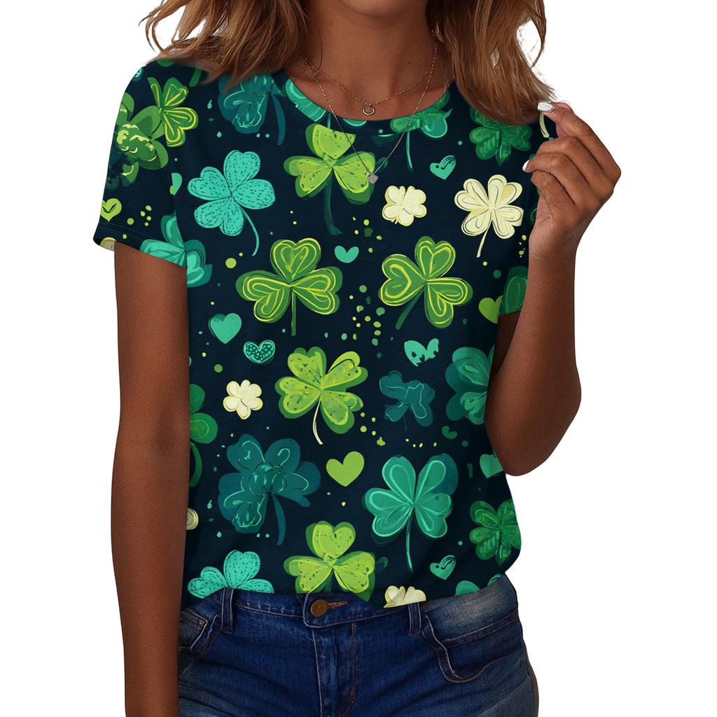 Women's T Shirt Tee Print Short Sleeve Daily Weekend Fashion Basic Regular Top  St. Patrick's Day