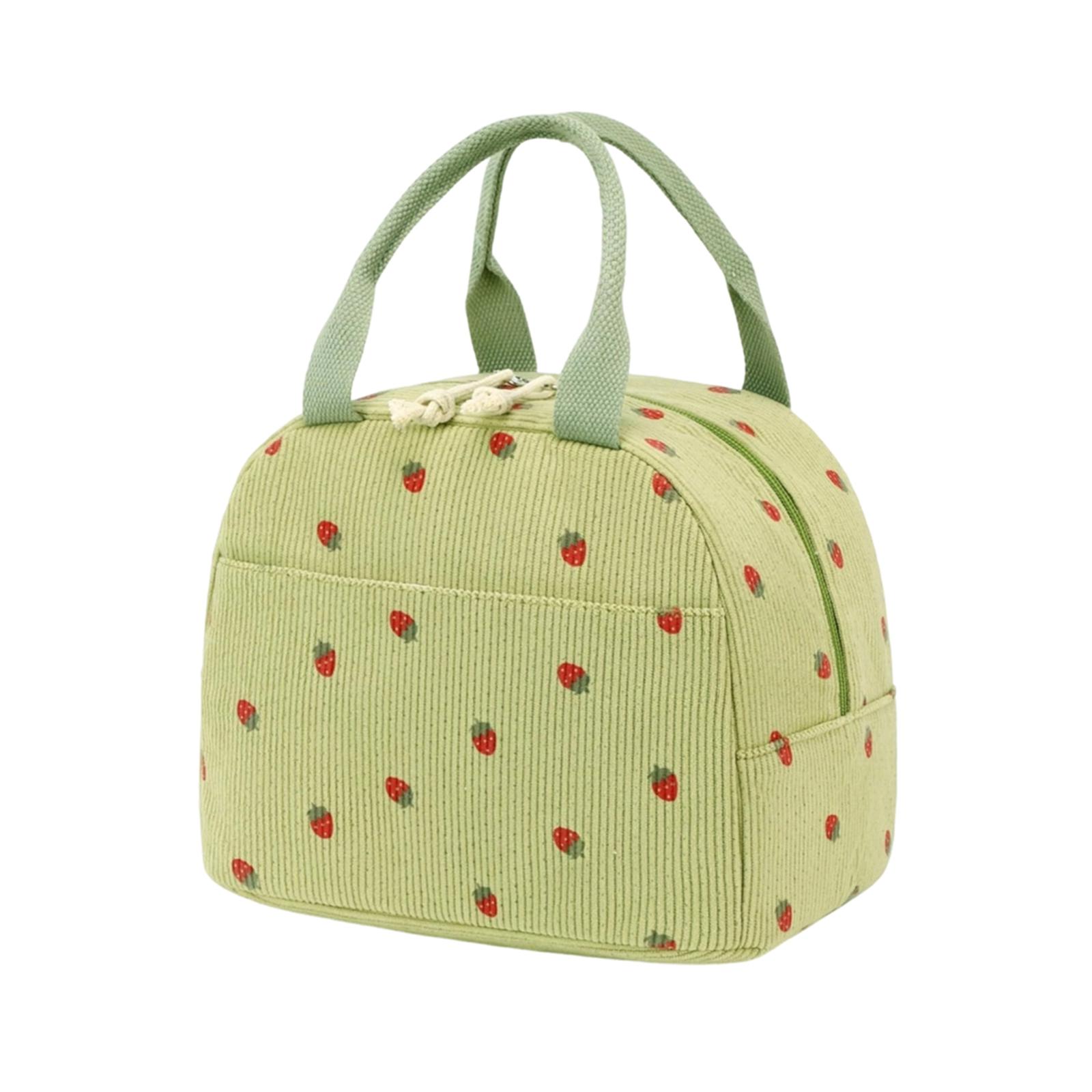 

Lunch Bag For Women Men Cute Corduroy Lunch Tote Bags Reusable Insulated Lunch Box Large Capacity Reusable Insulated Cooler For Work Picnic Or Travel зелёный