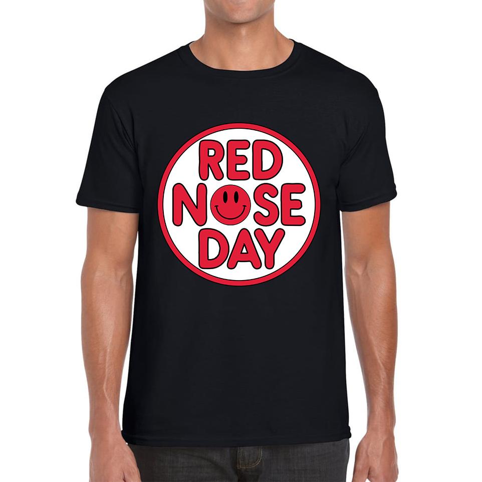 Smiley Face Red Nose Day Unisex Mens T Shirt Womens Tops Tees S