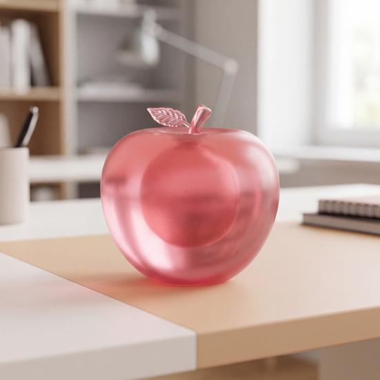Apples Squeeze Toy with Leaf, Slow Rise Candy Stress Reliever, Soft TPR Fidget Ball for Adults, Clear Cute Fruit Shape Desk Gift