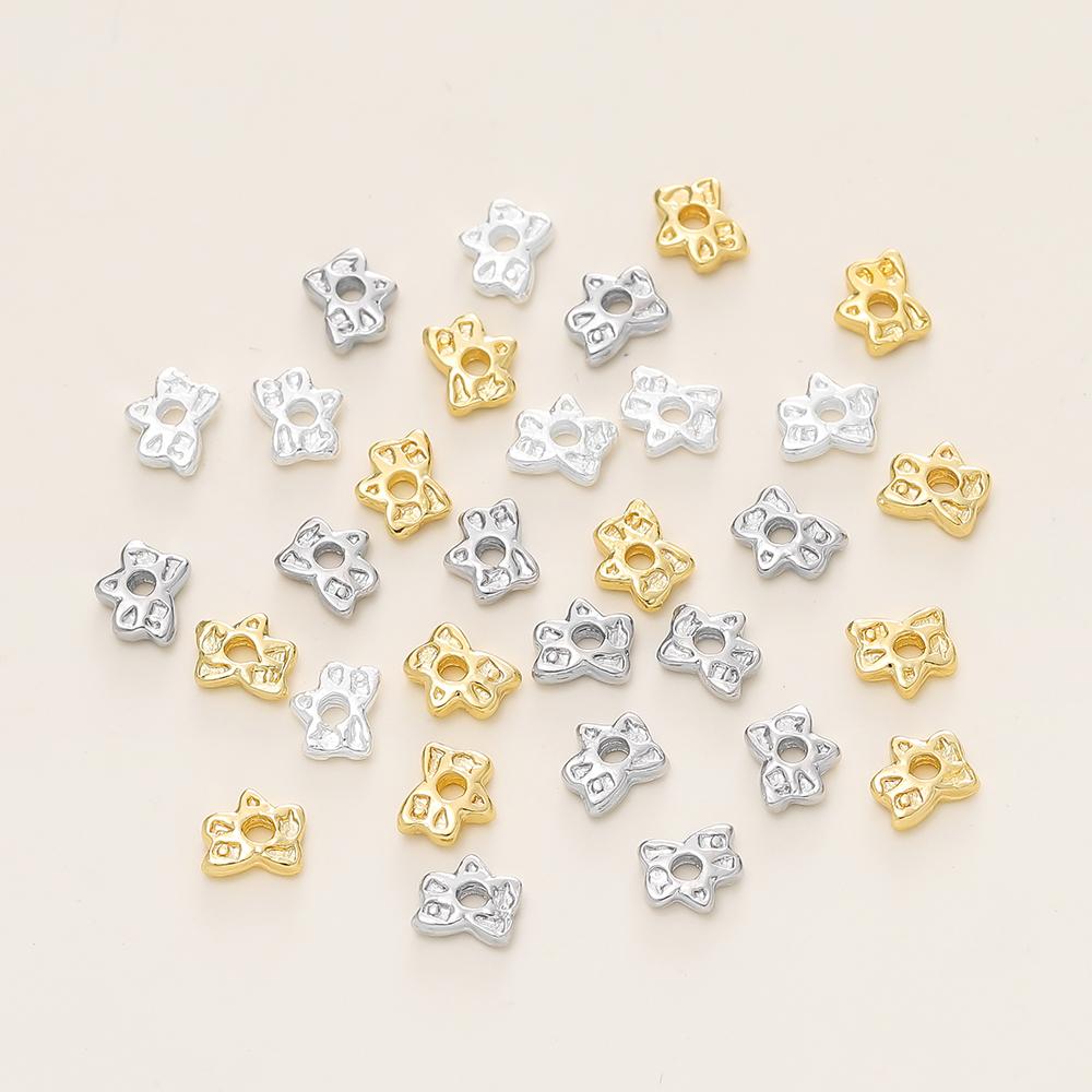 2/20Pcs/Pack 14/18K Gold Color Plated Metal Copper 4 Styles Spacer Beads For DIY Handmade Bracelet Jewelry Making Accessories