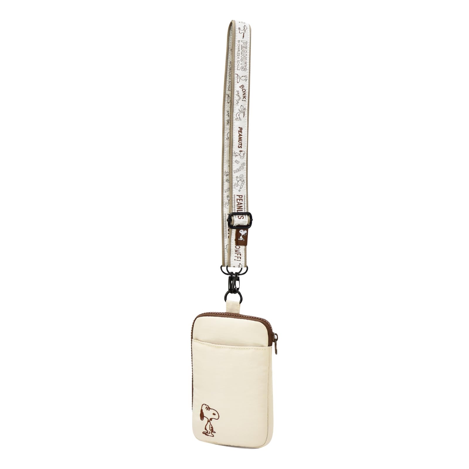 

Smartphone shoulder mobile commuter accessory for commuting to cute character Beige [Snoopy] bag, pouch, pass, case, women, men, work, school, travel,