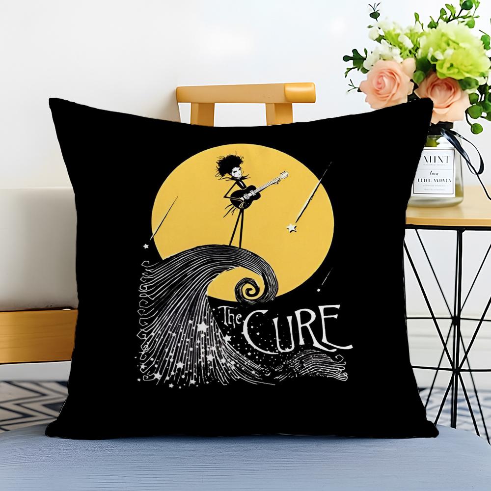 The CCure Rock Band Cushion Cover Washable Linen Pillowcase Soft for Sofa Bed Cozy Home Room Decor
