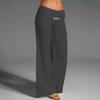 Pantalones Casuales de Algodón Lino para Mujer de Pierna Ancha con Cordón - Talla Grande, Color Sólido