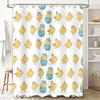 Easter-themed shower curtain with yellow chicks and blue eggs waterproof fabric for bathroom decor (Length: 180cm)