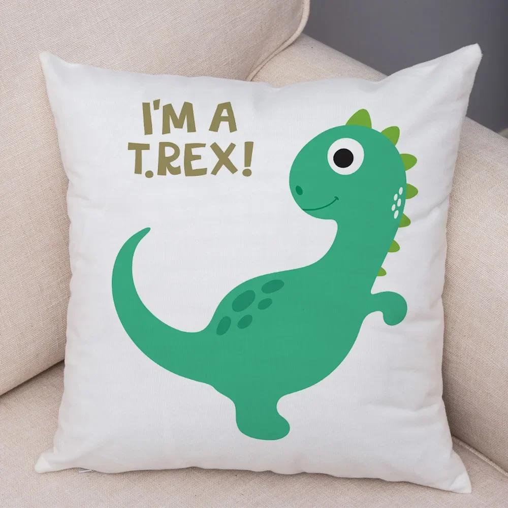 Mielas Juros periodo dinozauras Pagalvės užvalkalas Dekoratyvinis animacinių gyvūnų pagalvės užvalkalas Vaikų kambarys Sofa