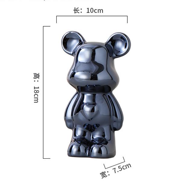 European Electroplating Ceramic Bear Doll Animal Ornaments Home Desktop Decoration Living Room Decoration Decorative Figurines
