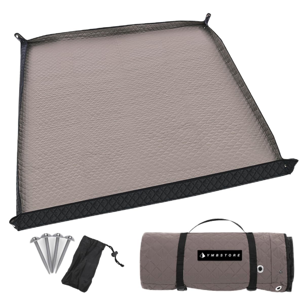 

Picnic Sheet for Outdoor Large Lightweight Use, Thick, Large, Self-Standing Edge, Waterproof, Size, Cushion, Compact, (Matte Gray)