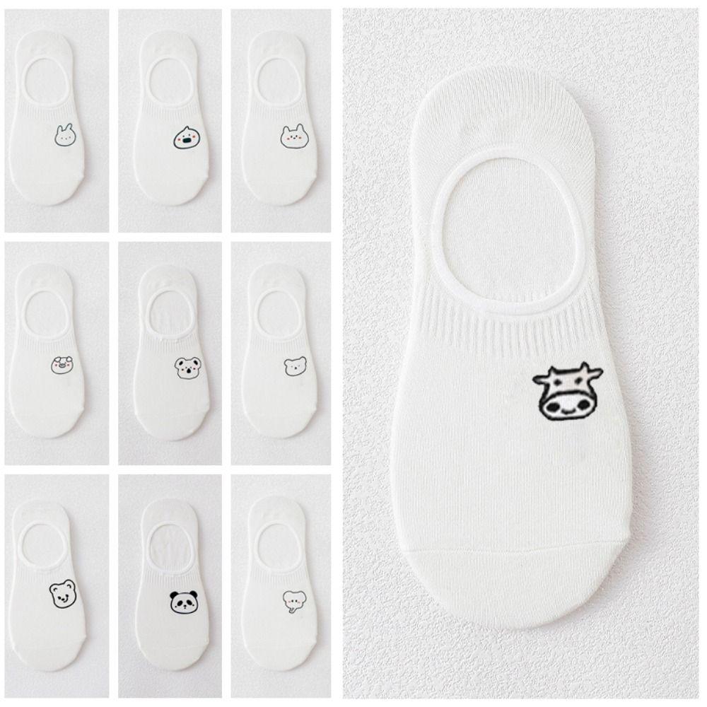10Pairs Thin Cute Boat Socks Sweet Bear White Socks Fashion Women Invisible Socks  Comfortable