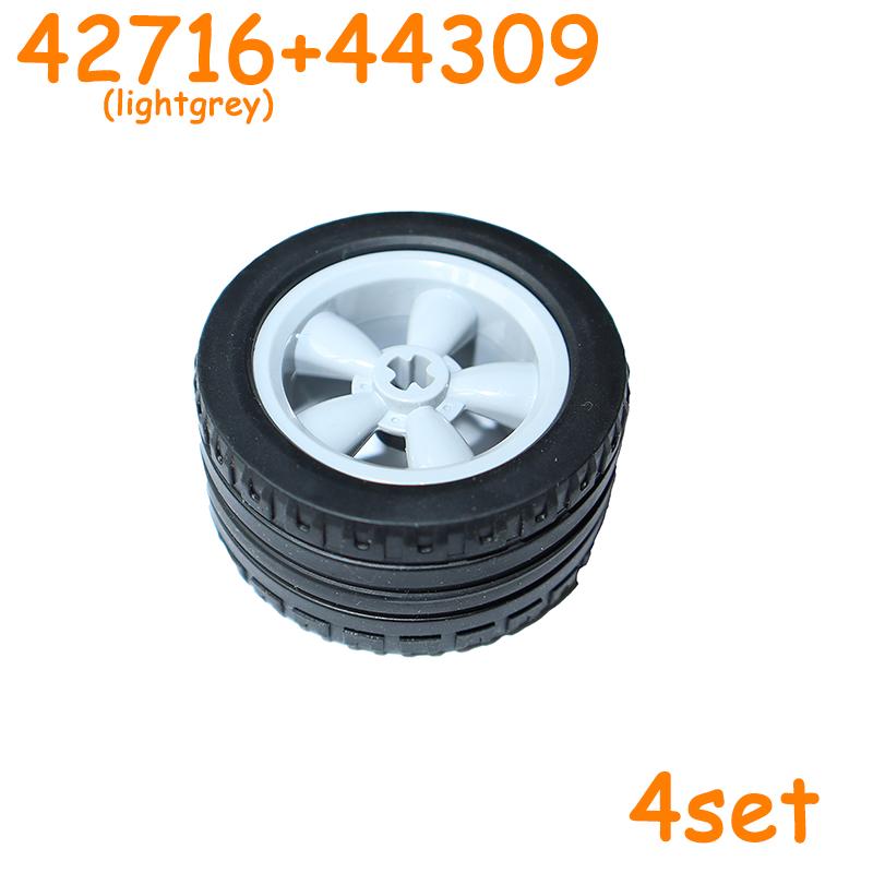 Non-Toxic 56145 42716 55978 15413 70695 Tire Wheel Cross Hole Set Car Truck Wheels Hub Technical Bricks Moc Motorcycle Building Blocks