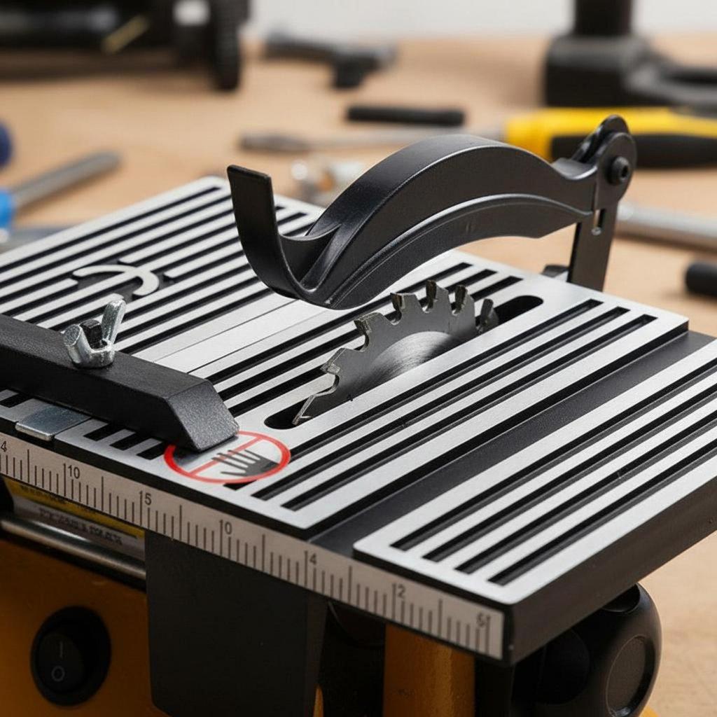 Mini Table Saw Portable Miniature Bench Low Noise Cutting Machine for Hobbyists, DIY