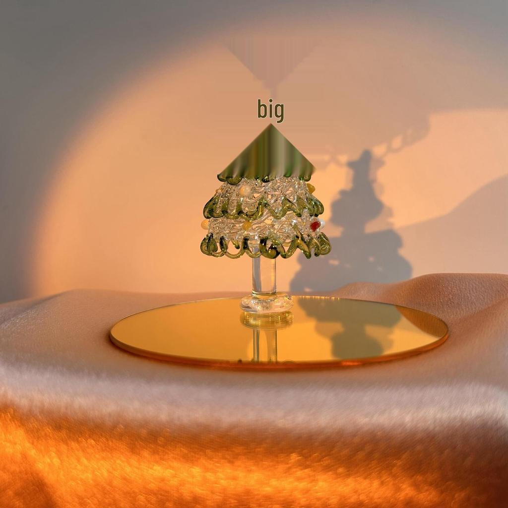 Zibo Glass Christmas Tree Ornament: Handmade Transparent Desktop Decoration, Creative Birthday Gift