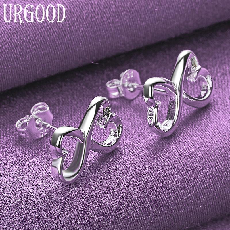 925 Sterlingsilber Herzförmige Silberohrringe Hochzeits-Charm-Schmuck