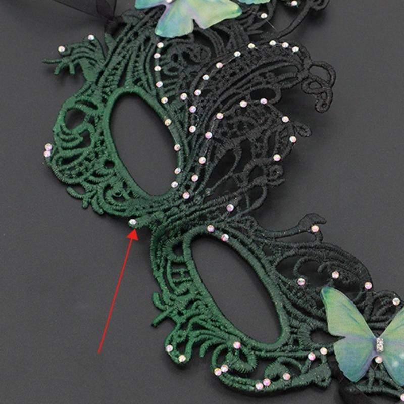 Damen Maskerade Maske mit Strasssteinen Ball Abschlussball Maske Venezianische Party Maske Halbgesichtsspitzenmaske Augenmaske Karnevalsmaske