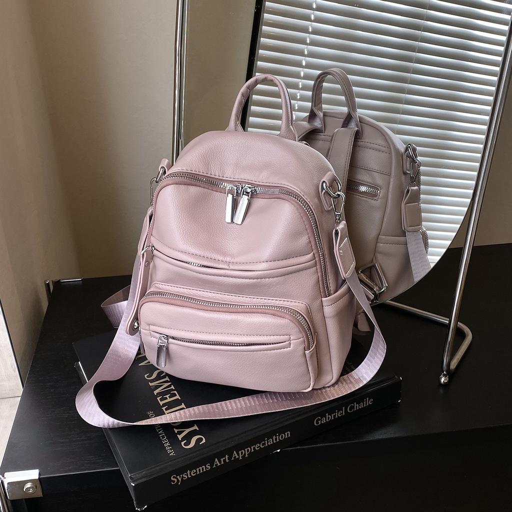 Fashion casual backpack women's new trend versatile student bag high sense class commuter women's bag
