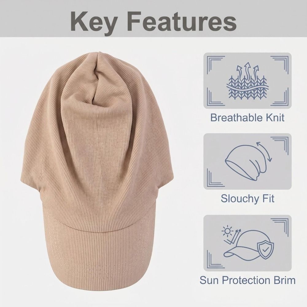 Lightweight Slouchy Visor Hat Breathable Brimmed Sun Hat Fashion Sun Protection Hat For Women