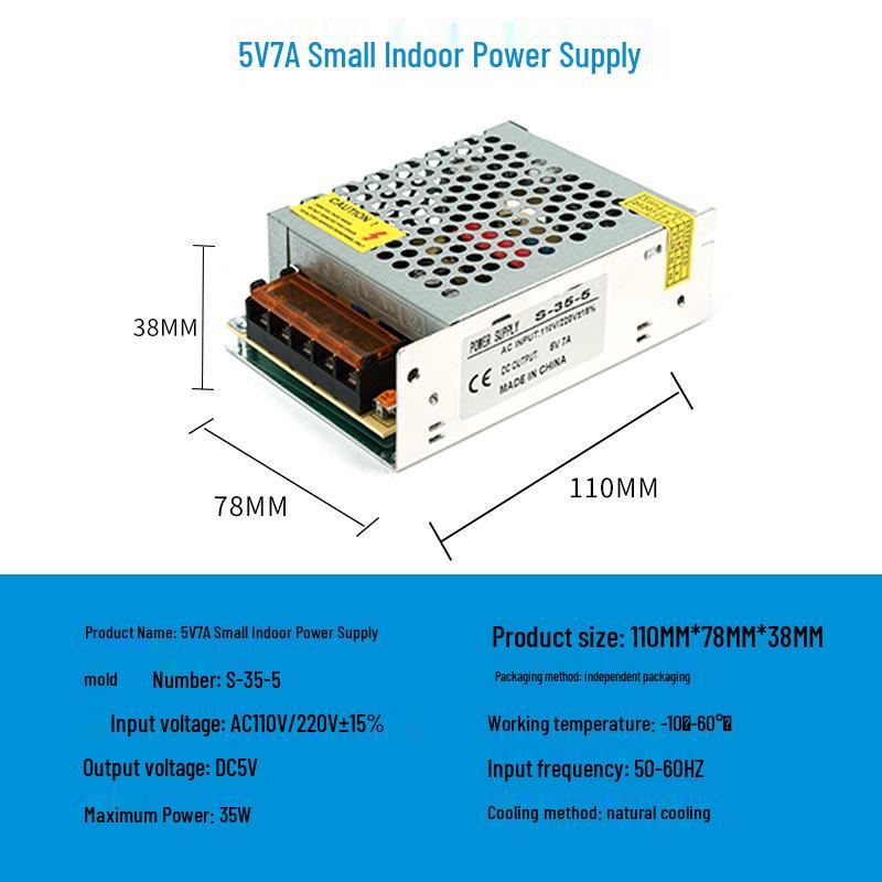 220V To 12V/24V/5V DC Power Supply for LED Strip Lights - 5A/10A/30A, 60W Transformer