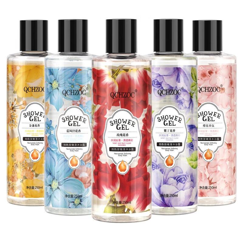 

QCHZOC Floral Scented Niacinamide Shower Gel Set (5-Pack)