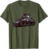 M4 Sherman Medium Tank WW2 Armored Men TShirt Short  Casual 100 COTTON  ONeck  Men Clothing