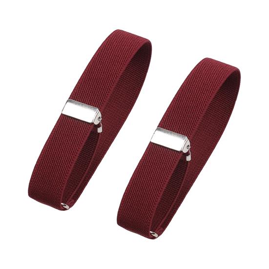 1 Pair Unisex Armband Adjustable 2.5CM Width Solid Color Leg Strap Elastic Shirt