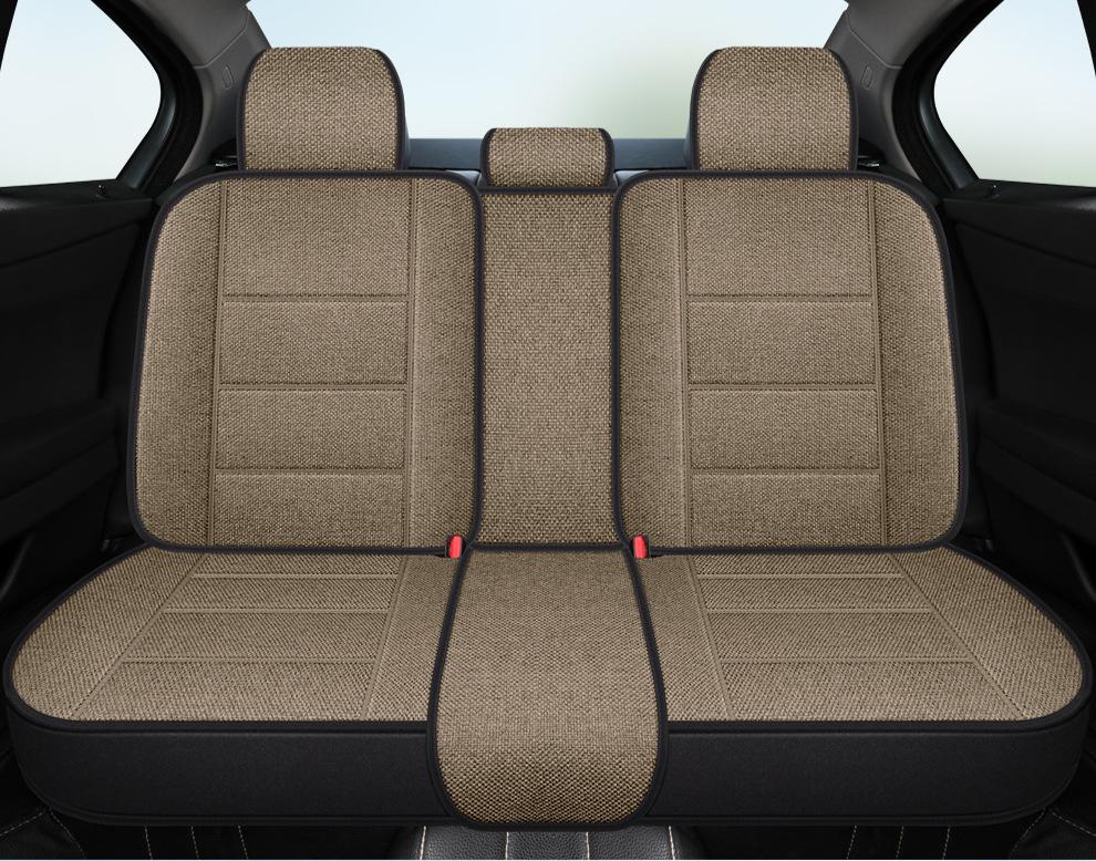 Five-Seater Full Coverage Coarse Linen Car Seat Cushion Cover