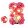 Multicolors Artificial Flower with/without LED Strip Girlfriend Birthday Gift Eternal Rose Bear 15*15*22cm